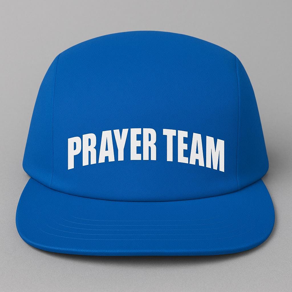 Prayer Team Hat, Black 5 Panel Cap with White Vinyl Lettering, Christian Hat, Church Prayer Ministry Team Hat, Religious Streetwear Cap