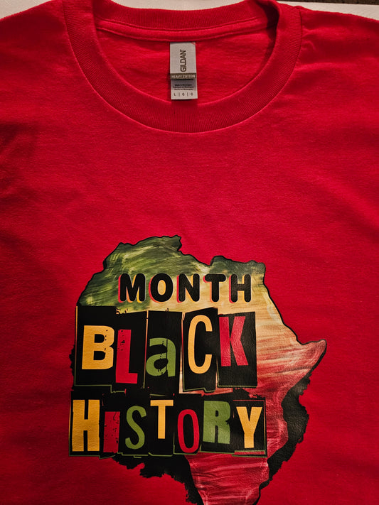 BLACK HISTORY MONTH RED T SHIRT