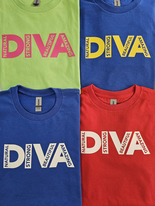 DIVA NATURAL STRONG BEAUTIFUL AMAZING SHORT SLEEVE T SHIRT