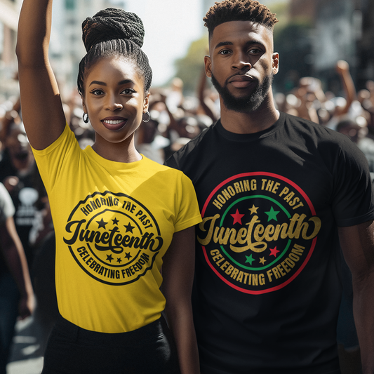 JUNETEENTH HONORING THE PAST CELEBRATING FREEDOM TSHIRT