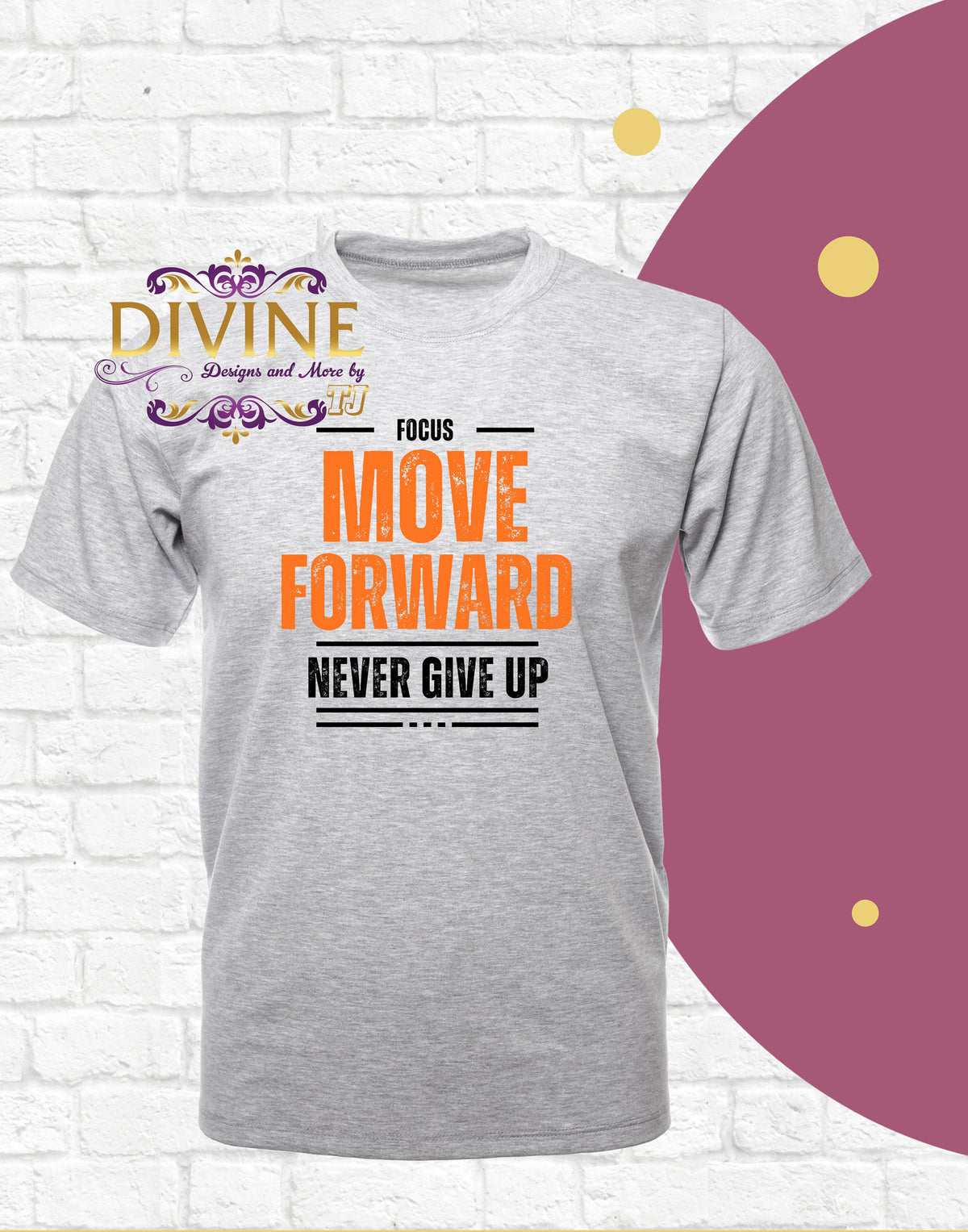 FOCUS MOVE FORWARD Never Give Up T-Shirt, Christian Men, Christian Women, Focus T-Shirt, Unisex, Go Forward, Move Forward, Persevere, Church