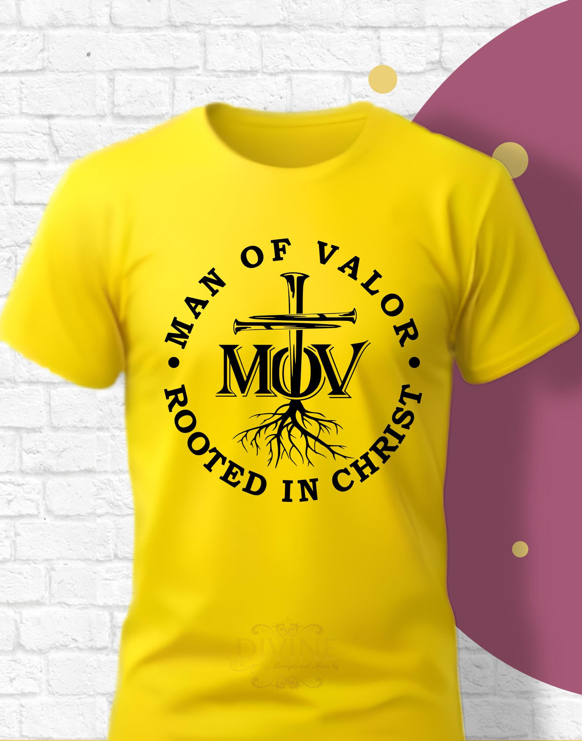 Man of Valor Rooted In Christ T-Shirt, Christian T-Shirt, Men's Ministry, Man of Valor Shirt, Religious Shirt, Christian Father Shirt, Faith