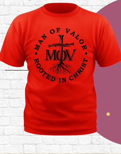 Man of Valor Rooted In Christ T-Shirt, Christian T-Shirt, Men's Ministry, Man of Valor Shirt, Religious Shirt, Christian Father Shirt, Faith