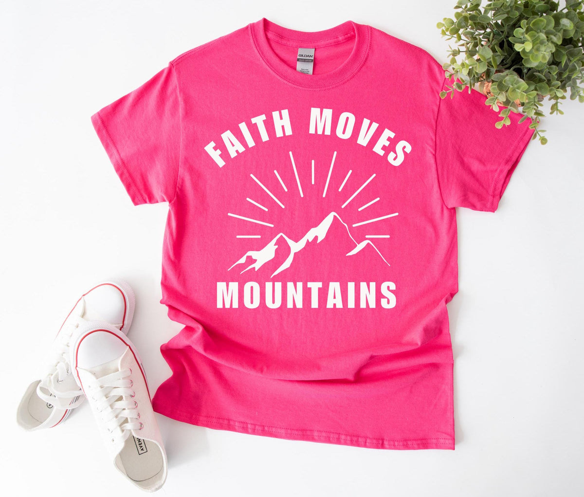 Faith Moves Mountains Christian T-Shirt, Faith T-Shirt, Christian Tee, Trendy Graphic Tee, Bible Shirt, Recovery Shirt, Church Shirt, tshirt