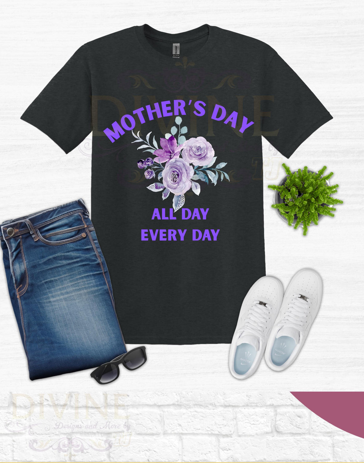 Mother's Day All Day Every Day Custom TShirt, Mother's Day TShirt, Custom Mother's Day Shirt, Mother's Day Floral Shirt, Mom Shirt, Mama Tee