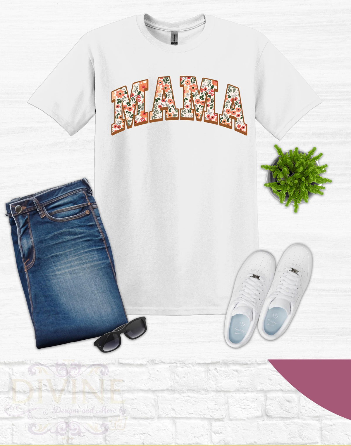 Floral Mama TShirt, Mother's Day TShirt, Mothers Day Shirt, Mama Shirt, Flower Shirt, Mom Life, Gift for Mom, Church Mother Gift, Mother Tee