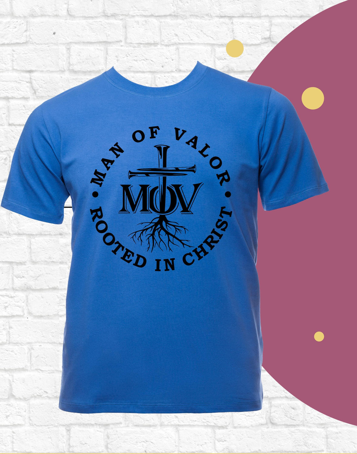 Man of Valor Rooted In Christ T-Shirt, Christian T-Shirt, Men's Ministry, Man of Valor Shirt, Religious Shirt, Christian Father Shirt, Faith
