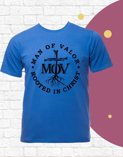 Man of Valor Rooted In Christ T-Shirt, Christian T-Shirt, Men's Ministry, Man of Valor Shirt, Religious Shirt, Christian Father Shirt, Faith