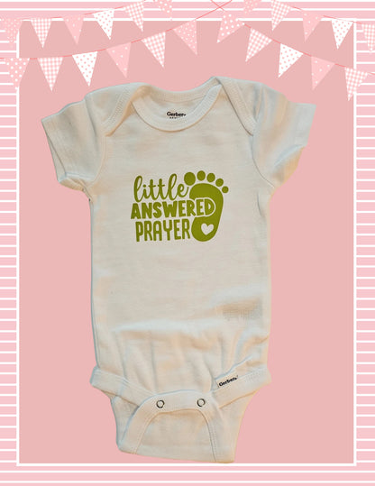 BABY GIRL ONESIE Little Answered Prayer, Baby Girl, Newborn, Coming Home Outfit, Baby Shower Gift, Baby Bodysuit, New Baby, Baby Girl Gift