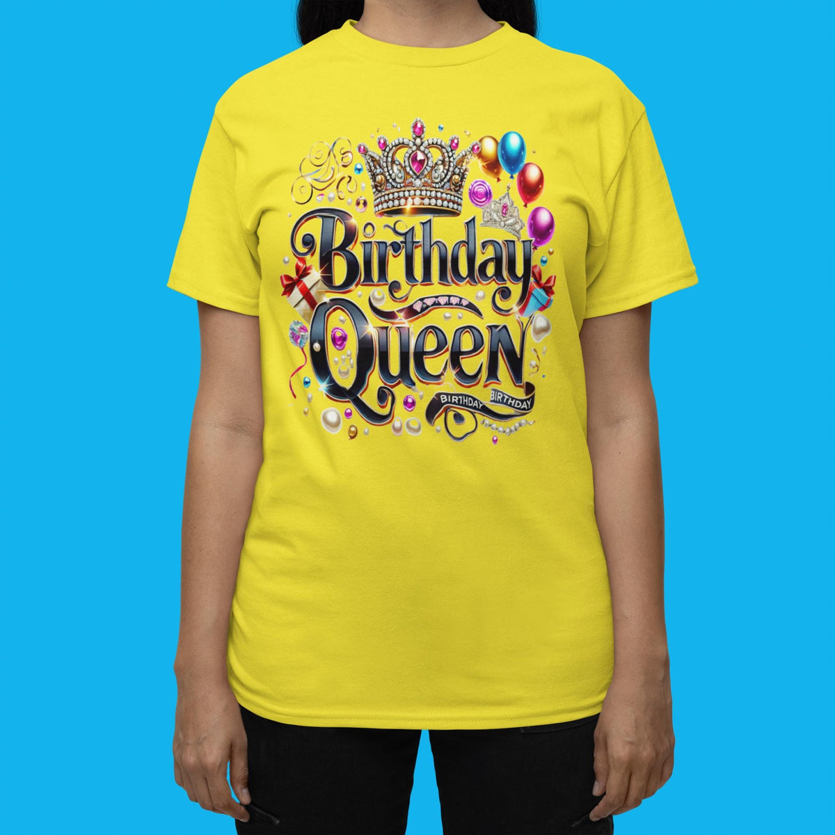 Birthday Queen TShirt with Crown, Happy Birthday Tee, Its My Birthday Shirt, Royal Birthday, Dazzling Crown, Birthday Party Tee, Party Gift