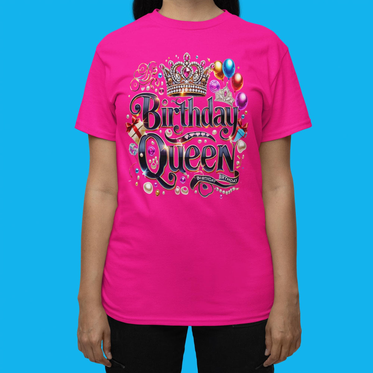 Birthday Queen TShirt with Crown, Happy Birthday Tee, Its My Birthday Shirt, Royal Birthday, Dazzling Crown, Birthday Party Tee, Party Gift