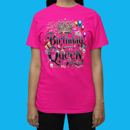 Birthday Queen TShirt with Crown, Happy Birthday Tee, Its My Birthday Shirt, Royal Birthday, Dazzling Crown, Birthday Party Tee, Party Gift