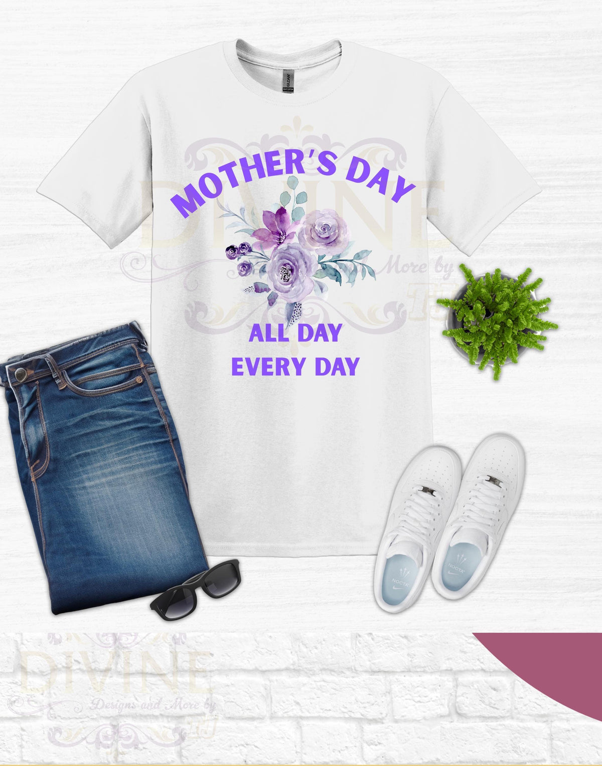 Mother's Day All Day Every Day Custom TShirt, Mother's Day TShirt, Custom Mother's Day Shirt, Mother's Day Floral Shirt, Mom Shirt, Mama Tee