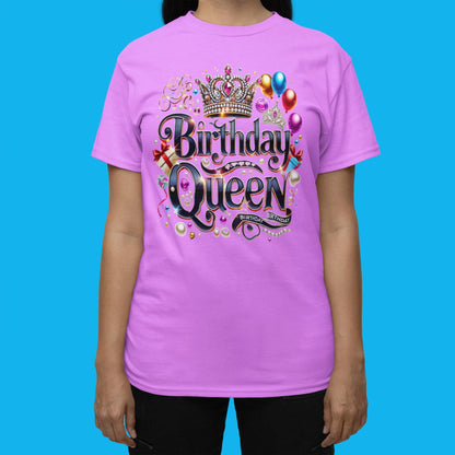 Birthday Queen TShirt with Crown, Happy Birthday Tee, Its My Birthday Shirt, Royal Birthday, Dazzling Crown, Birthday Party Tee, Party Gift