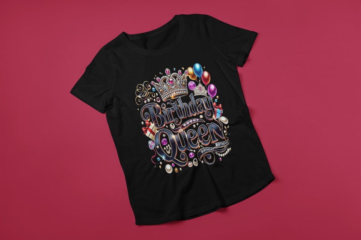 Birthday Queen TShirt with Crown, Happy Birthday Tee, Its My Birthday Shirt, Royal Birthday, Dazzling Crown, Birthday Party Tee, Party Gift