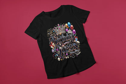 Birthday Queen TShirt with Crown, Happy Birthday Tee, Its My Birthday Shirt, Royal Birthday, Dazzling Crown, Birthday Party Tee, Party Gift