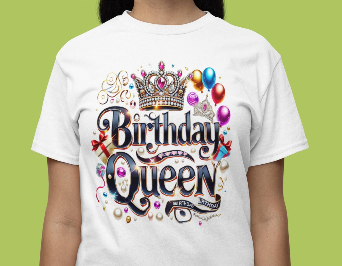 Birthday Queen TShirt with Crown, Happy Birthday Tee, Its My Birthday Shirt, Royal Birthday, Dazzling Crown, Birthday Party Tee, Party Gift