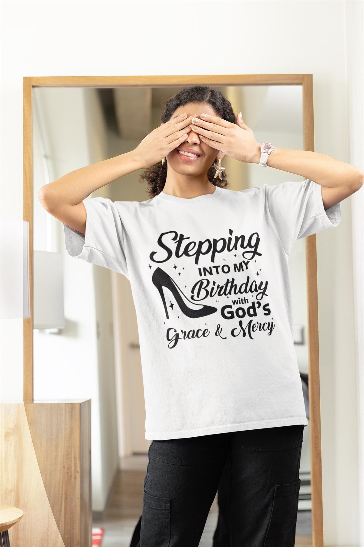 Stepping Into My Birthday With God's Grace and Mercy, Grace and Mercy Birthday Shirt, Gift for Women Birthday T-Shirt, Birthday Shirt