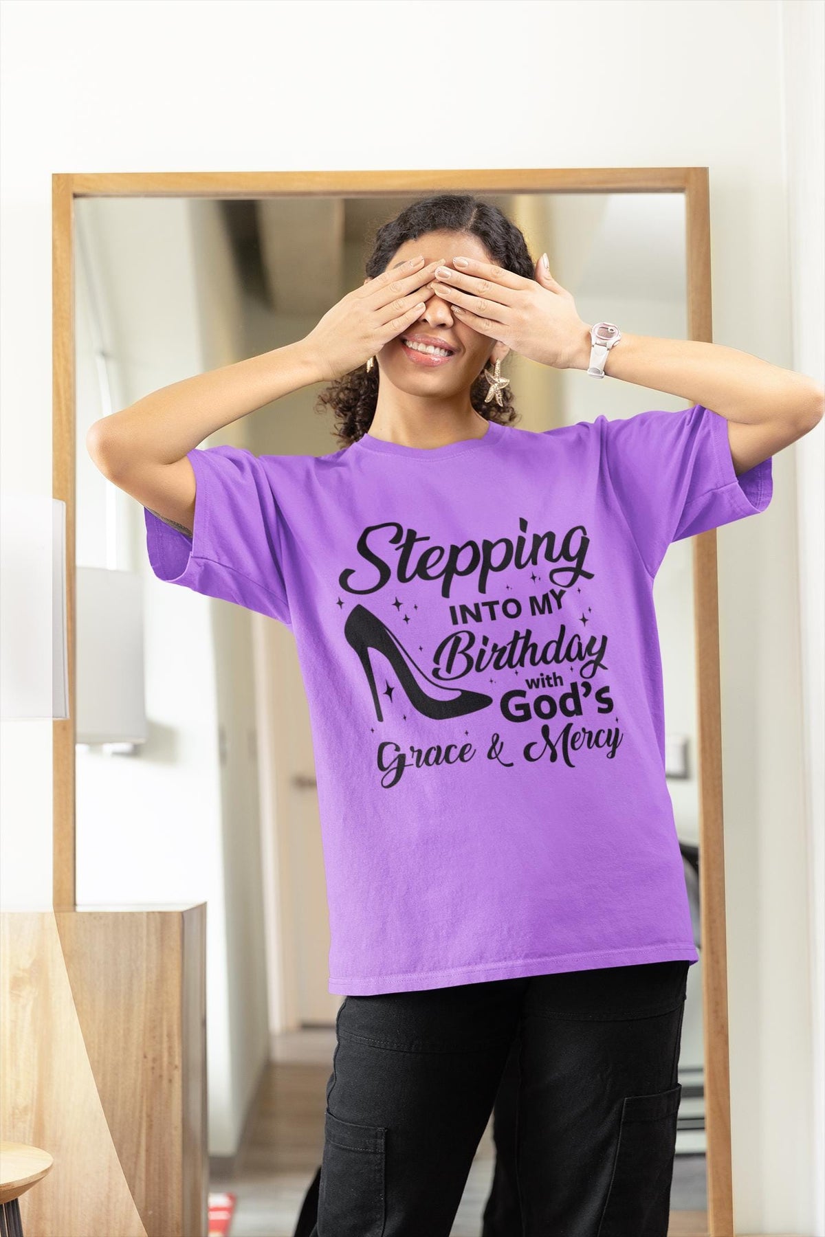 Stepping Into My Birthday With God's Grace and Mercy, Grace and Mercy Birthday Shirt, Gift for Women Birthday T-Shirt, Birthday Shirt
