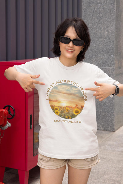 His Mercies Are New Every Morning Shirt, Lamentations 3 TShirt, Christian Shirt, Bible Verse Shirt, Christian Faith Tee, Mother's Day Gift