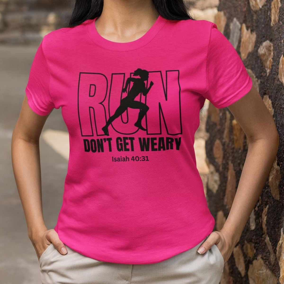 Run Don't Get Weary Shirt, Custom Unisex Short Sleeve Christian T-shirt, Run Don't Get Weary Isaiah 40:31, Gift for Her, Pastor Wife Gift