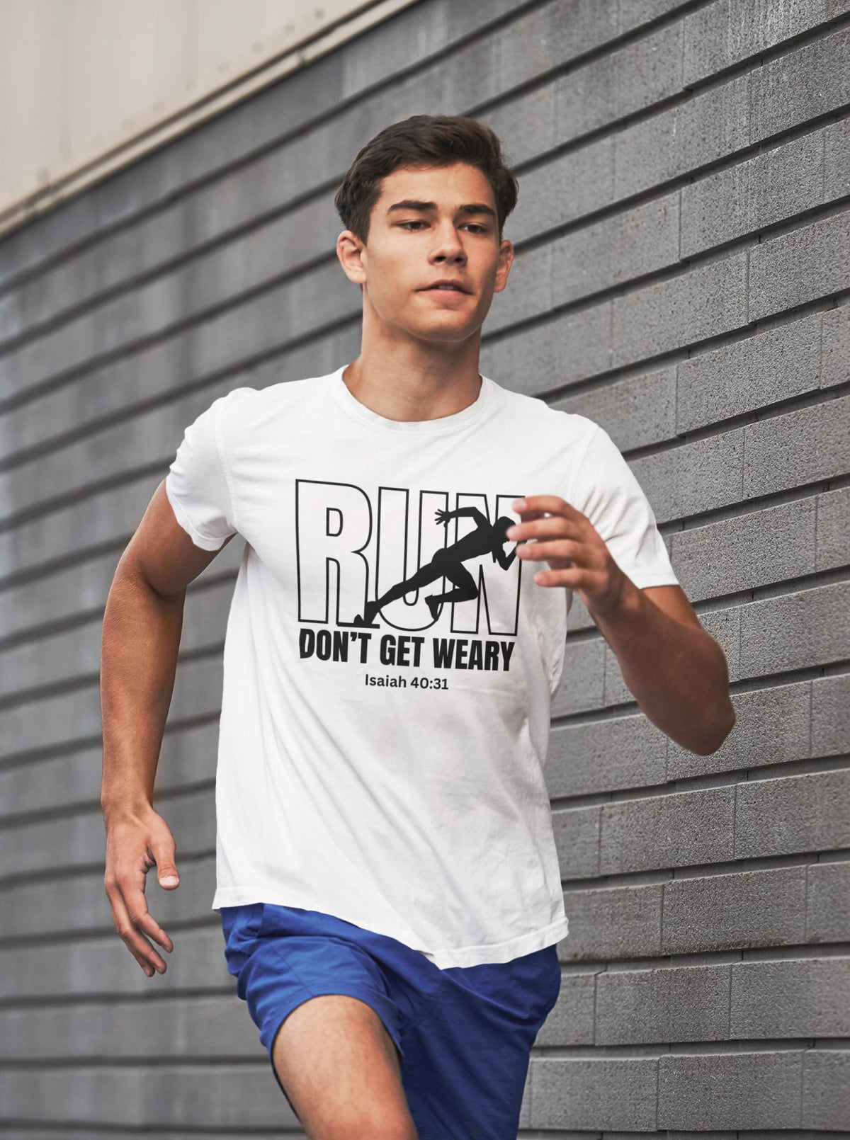 Run Don't Get Weary Shirt, Custom Unisex Short Sleeve Christian T-shirt, Run Don't Get Weary Isaiah 40:31, Gift for Him, Pastor Gift, Church