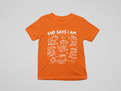 God Says I Am Youth Bible Verse Shirt, Construction Kids Shirt, Christian Shirt for Boys, Religious Shirt Kids, Kids TShirt, TShirt for Boy