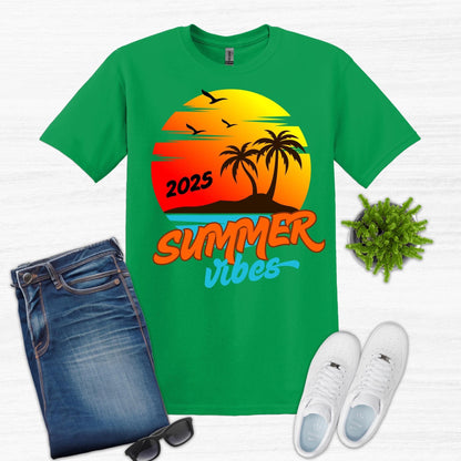 SUMMER VIBES shirt, Sunset, Trendy Summer Shirt, Schools Out Shirt, Summer Break Shirt, Teen Summer Shirt, Kid Summer Shirt, Beach Shirt