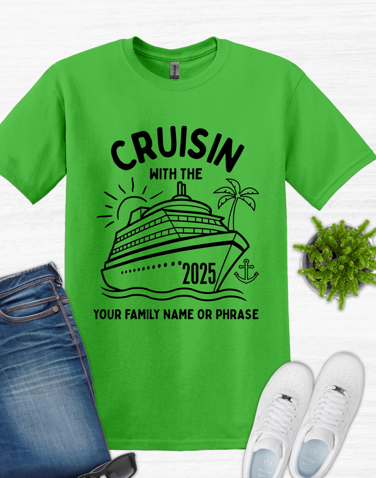 Custom Cruisin with the Family Shirt, Custom Cruisin Shirt, Custom Cruising Shirt, Family Cruise Crew, 2025 T Shirts, Cruise 2025 Shirt