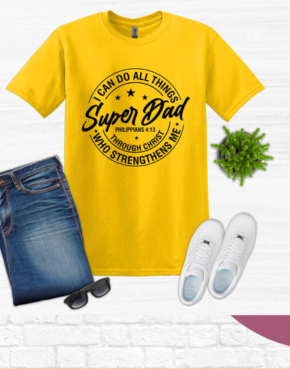 Super Dad Shirt, Christian Shirt, Mens Shirt, Gift for him, Fathers Day Shirt, Religious Apparel, Dad TShirt, Christian Gift, Jesus TShirt
