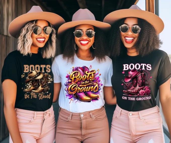 Boots On The Ground Shirt, T-Shirt, Where Them Fans At, Line Dance, Gr