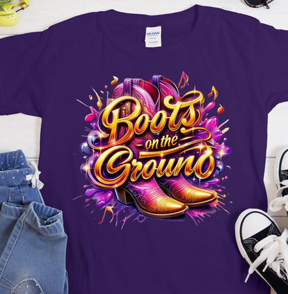 Boots On The Ground Shirt, T-Shirt, Where Them Fans At, Line Dance, Gr