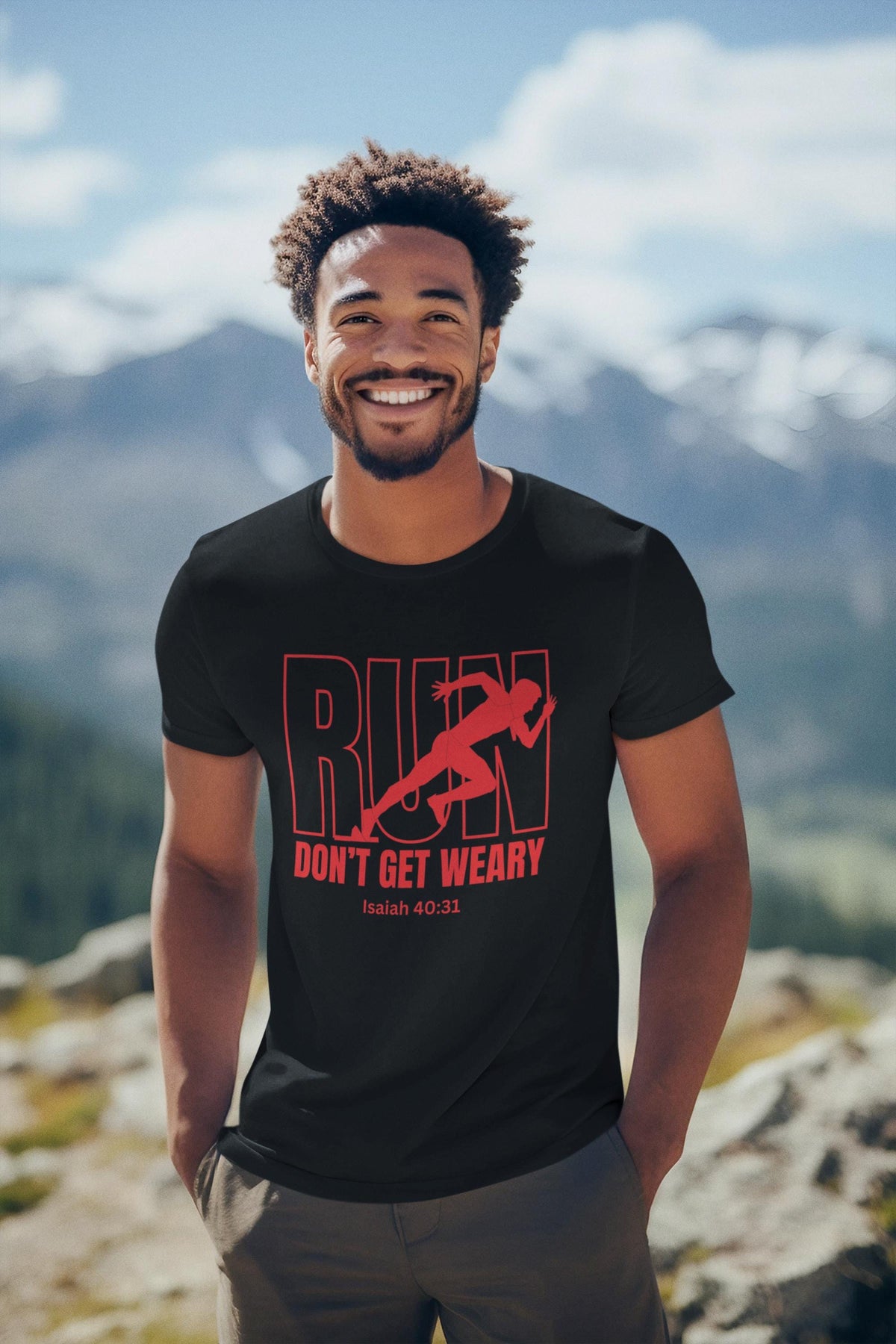 Run Don't Get Weary Shirt, Custom Unisex Short Sleeve Christian T-shirt, Run Don't Get Weary Isaiah 40:31, Gift for Him, Pastor Gift, Church