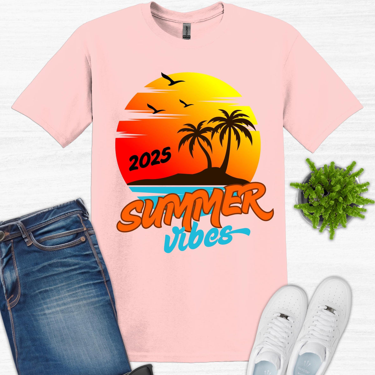SUMMER VIBES shirt, Sunset, Trendy Summer Shirt, Schools Out Shirt, Summer Break Shirt, Teen Summer Shirt, Kid Summer Shirt, Beach Shirt