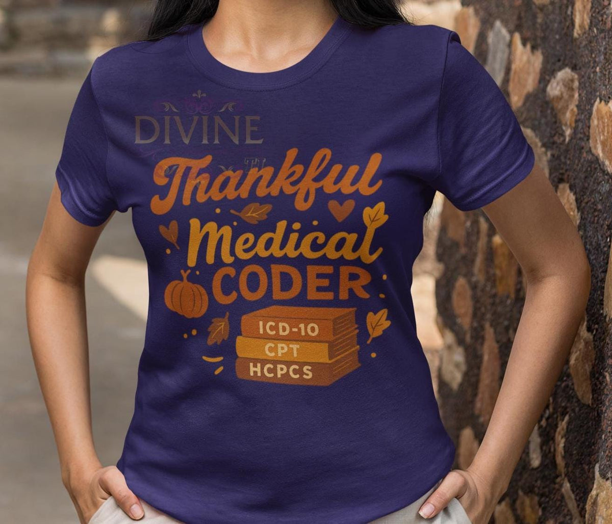 Thankful Medical Coder Shirt, Fall Medical Coder T-Shirt, Retro Thanksgiving Healthcare Tee Design, Autumn Coding Shirt for Women, Coder