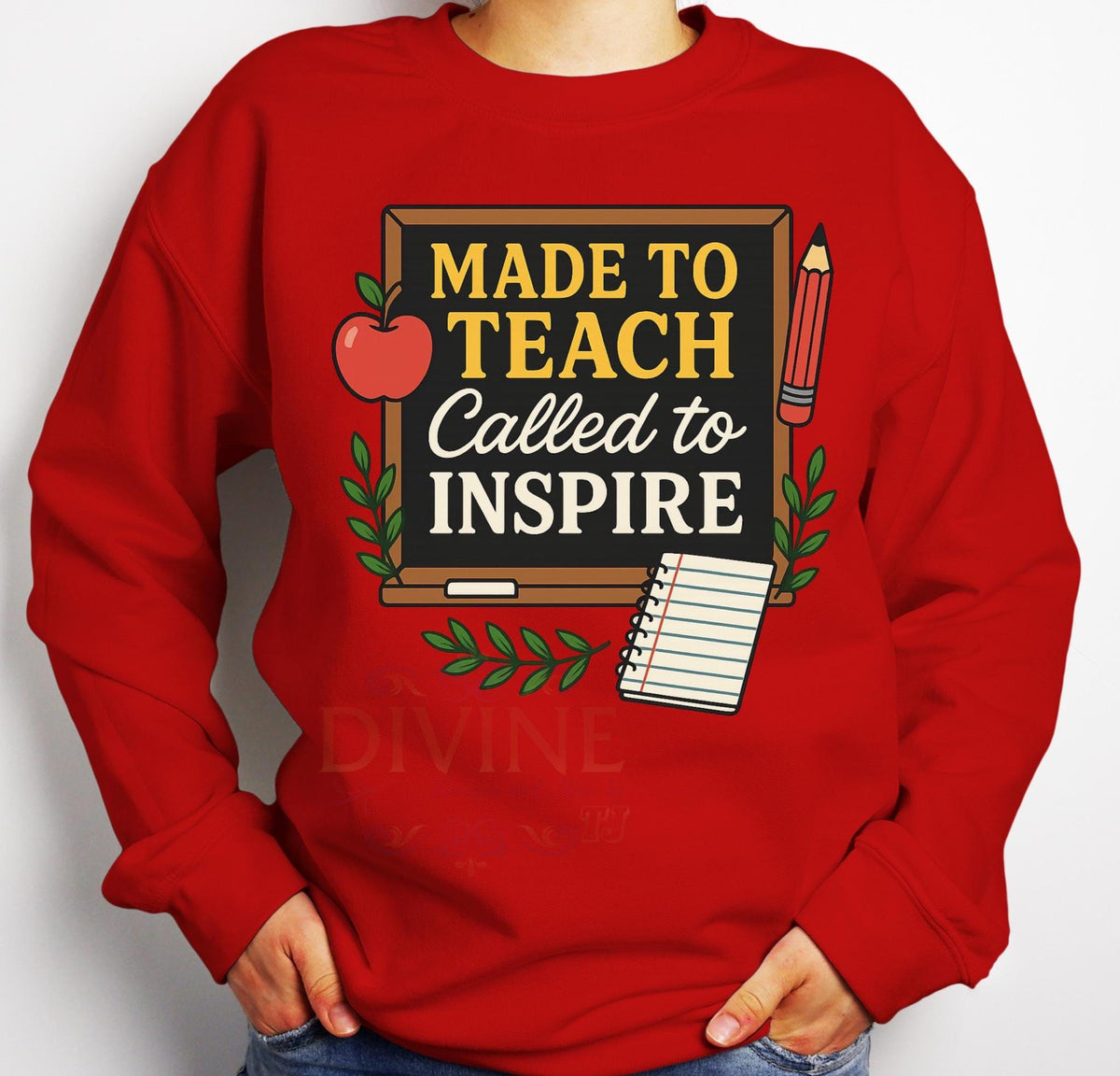 Made to Teach Called to Inspire Teacher Sweatshirt, First Day of School Shirt, Back to School Teacher Sweatshirt, Classroom Chalkboard Shirt