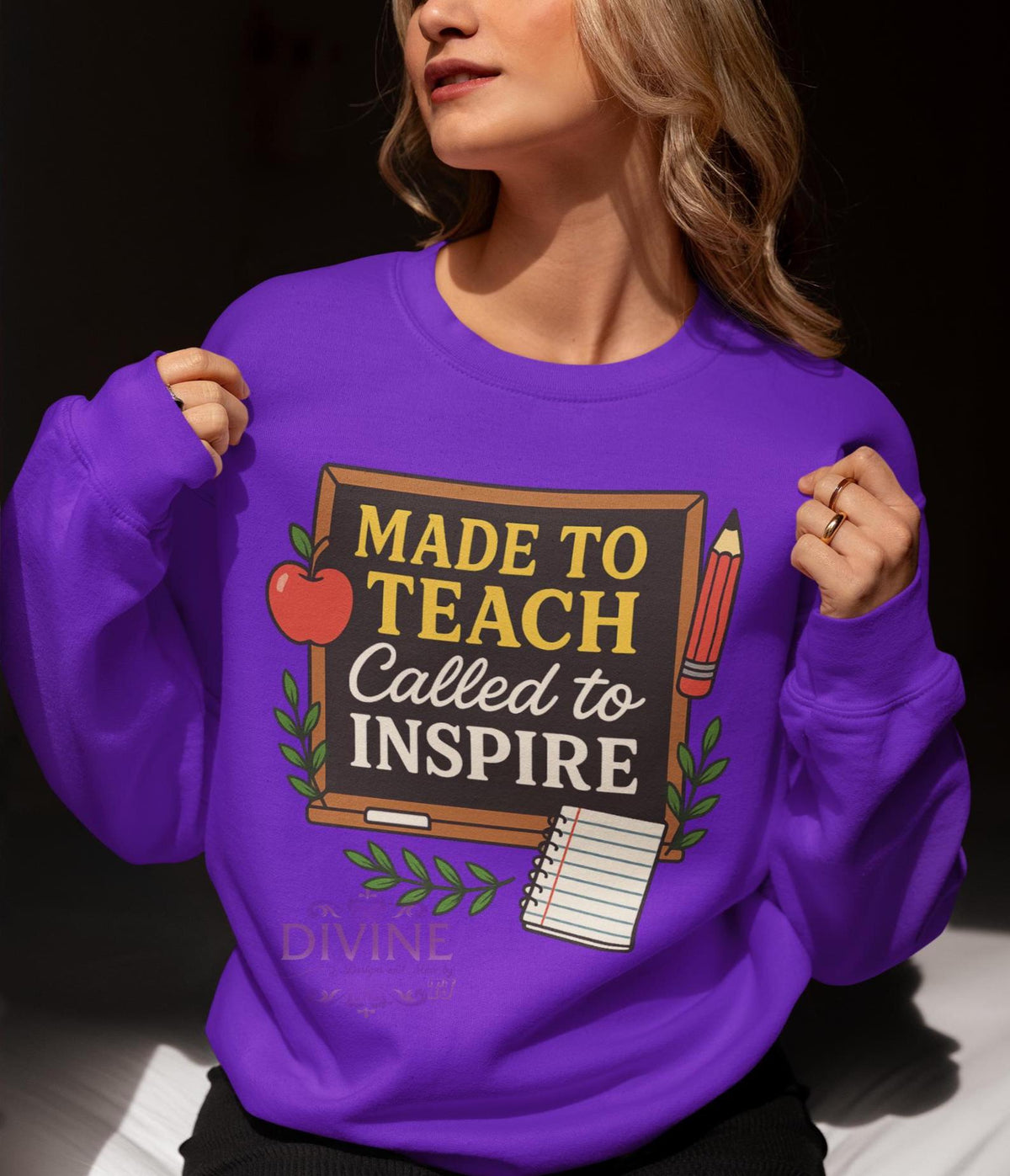 Made to Teach Called to Inspire Teacher Sweatshirt, First Day of School Shirt, Back to School Teacher Sweatshirt, Classroom Chalkboard Shirt