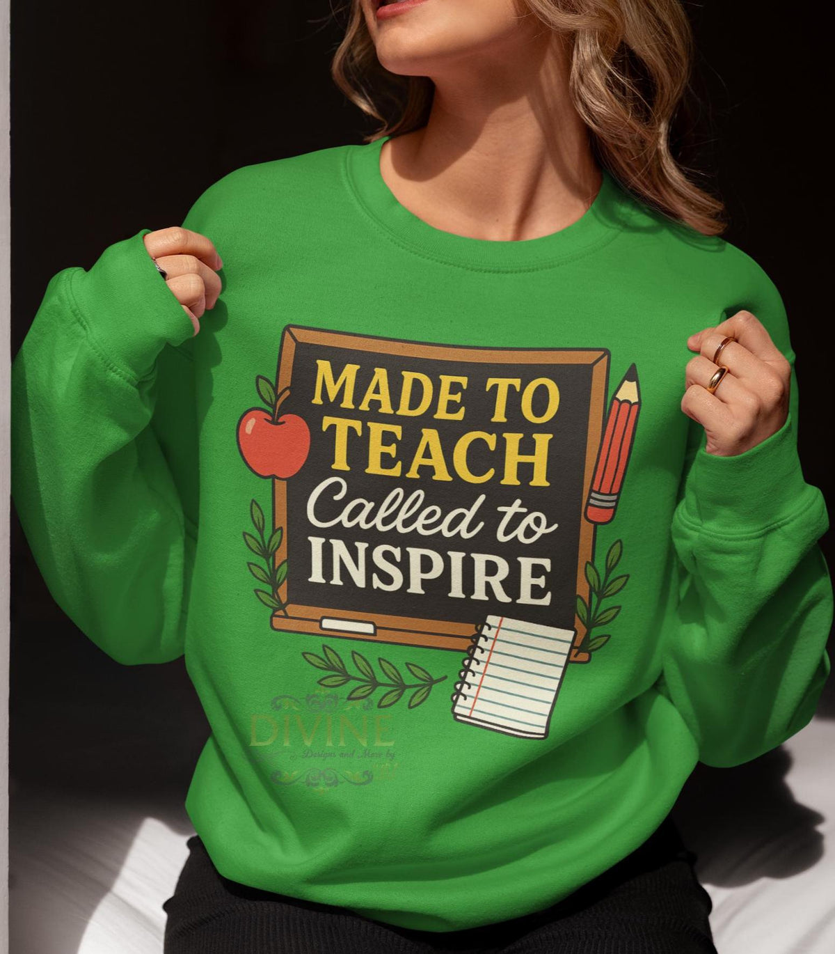 Made to Teach Called to Inspire Teacher Sweatshirt, First Day of School Shirt, Back to School Teacher Sweatshirt, Classroom Chalkboard Shirt