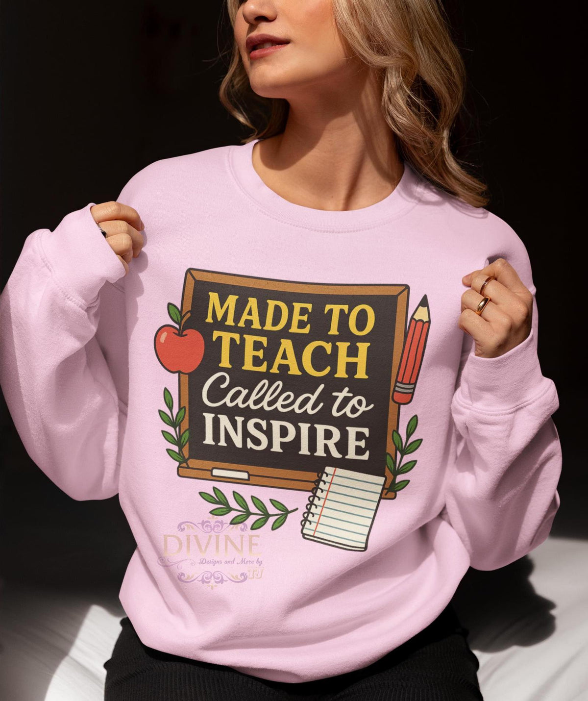 Made to Teach Called to Inspire Teacher Sweatshirt, First Day of School Shirt, Back to School Teacher Sweatshirt, Classroom Chalkboard Shirt