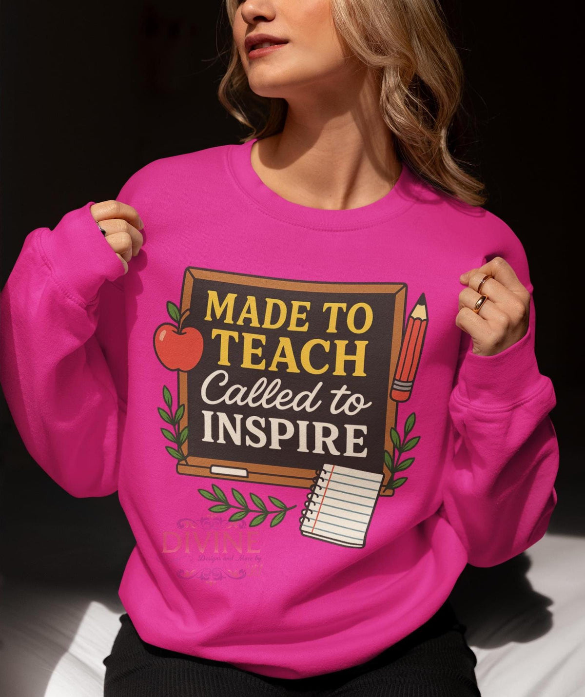 Made to Teach Called to Inspire Teacher Sweatshirt, First Day of School Shirt, Back to School Teacher Sweatshirt, Classroom Chalkboard Shirt