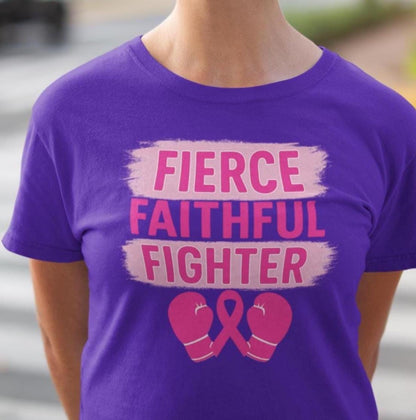 Fierce Faithful Fighter – Boxing Gloves Breast Cancer Shirt, Breast Cancer Shirt, Breast Cancer TShirt, Breast Cancer Awareness Shirt