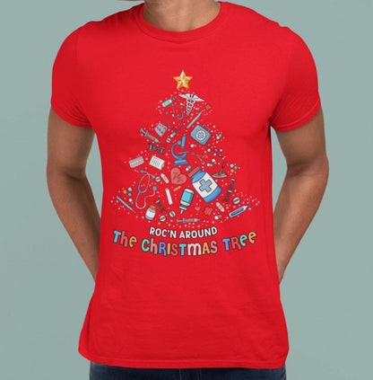 CHRISTMAS Nurse Shirt, Rockin Around The Christmas Tree, Christmas TShirt, Graphic Christmas Tee, Group Christmas Shirts, Christmas Holiday