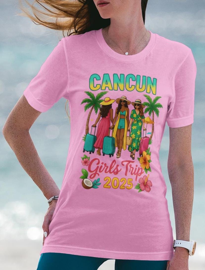 Cancun Girls Trip Shirt, Girls Vacation 2025, Tropical Travel Shirt, Matching Group Trip Shirt, Girls Trip Shirt, Cancun Vacation Trip