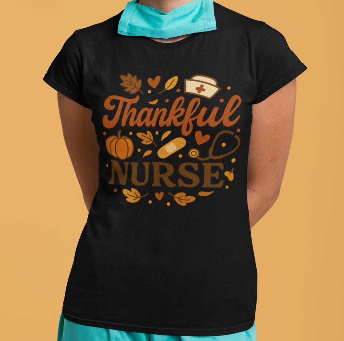 Thankful Nurse Shirt, Fall Nurse Shirt, Thanksgiving Nurse Shirt, Retro Autumn Nurse Tee, Cozy Medical Fall Shirt, Thanksgiving Nurse Shirt
