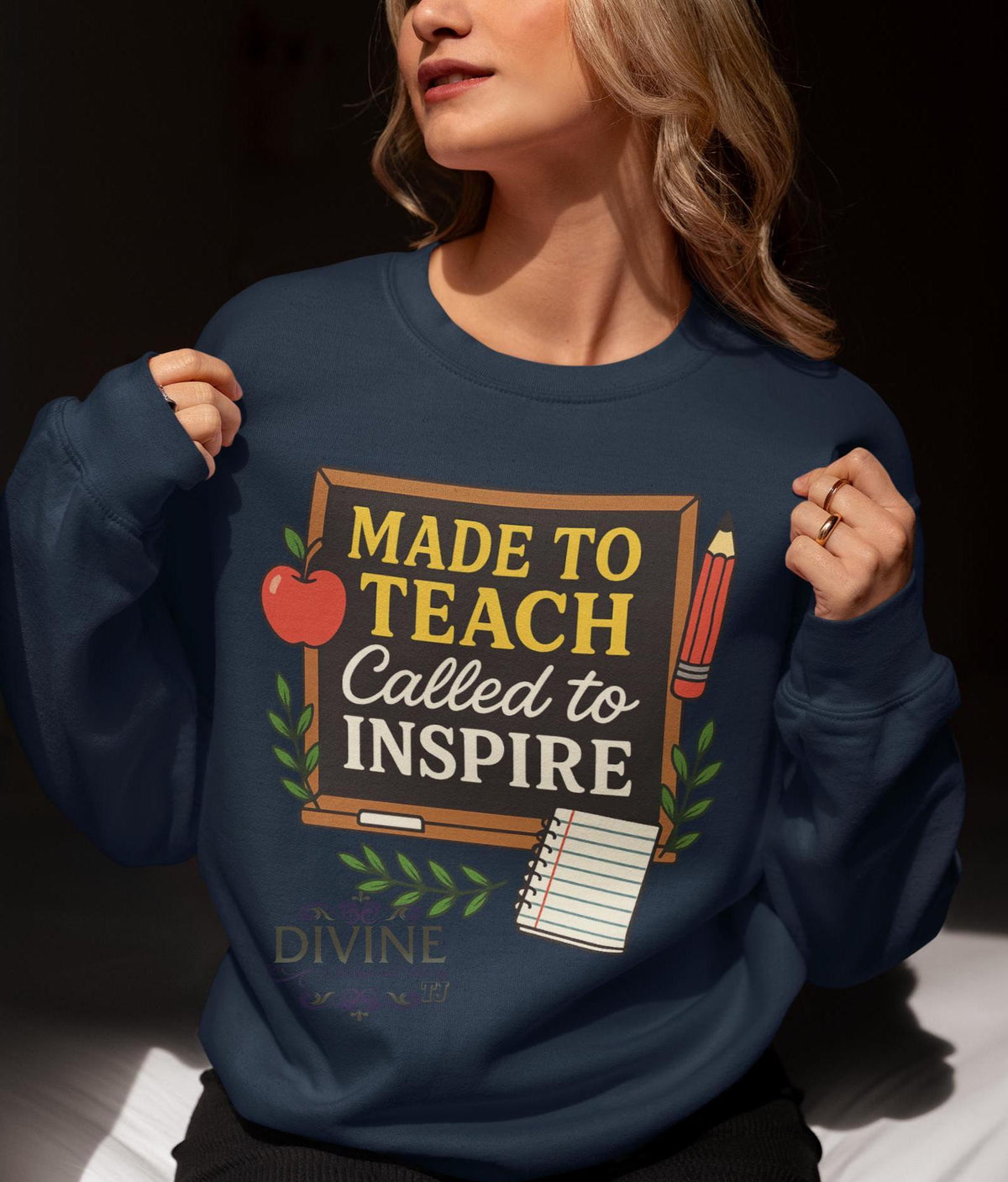 Made to Teach Called to Inspire Teacher Sweatshirt, First Day of School Shirt, Back to School Teacher Sweatshirt, Classroom Chalkboard Shirt