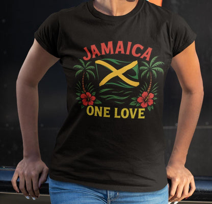 Jamaica Vacation Shirt, One Love Tropical T-Shirt, Group Trip Tee, Jamaican Flag, Palm Tree & Hibiscus Shirt, Jamaica TShirt, Jamaica Gift