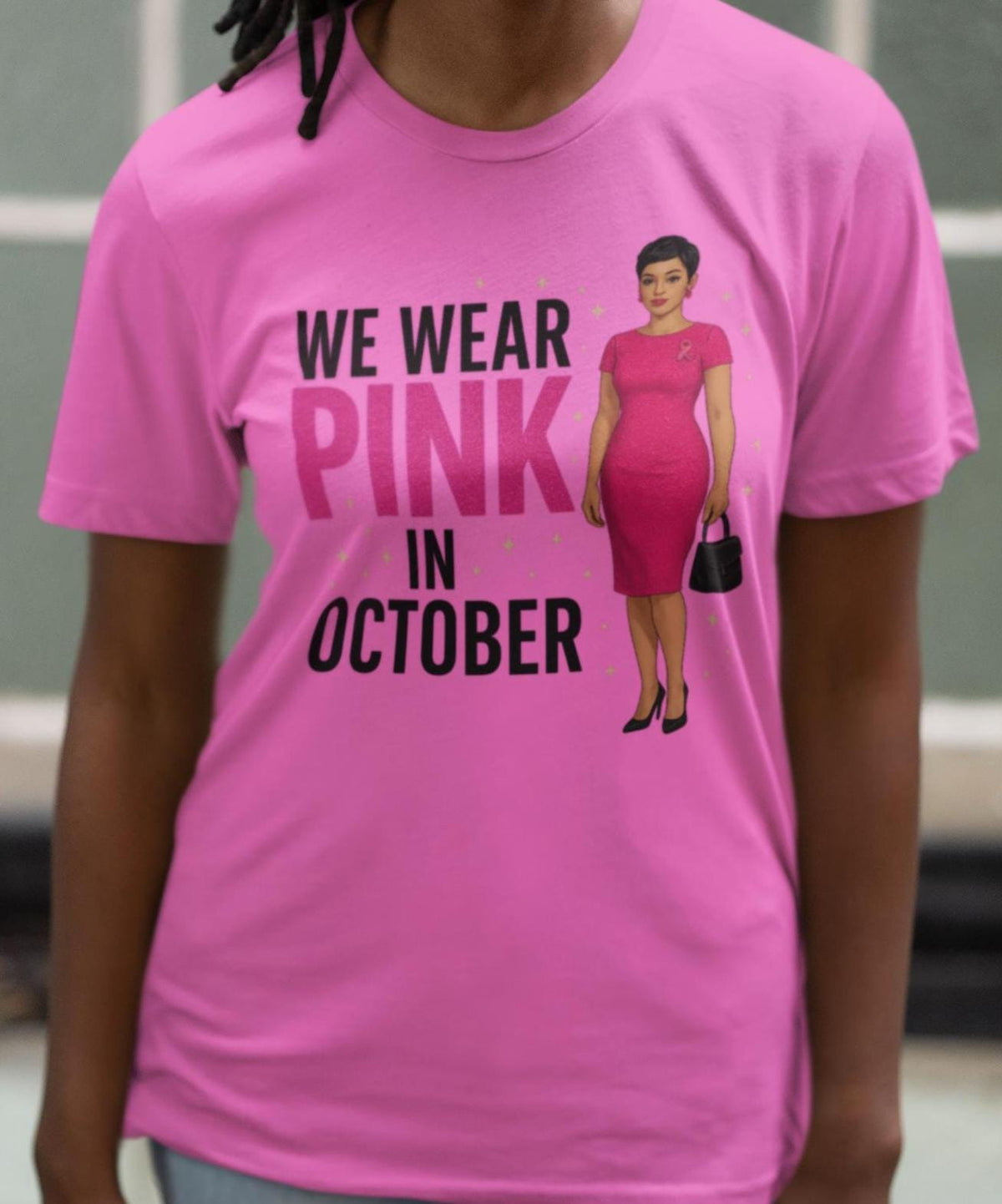 We Wear Pink in October Shirt, Breast Cancer Awareness Pink Ribbon Shi