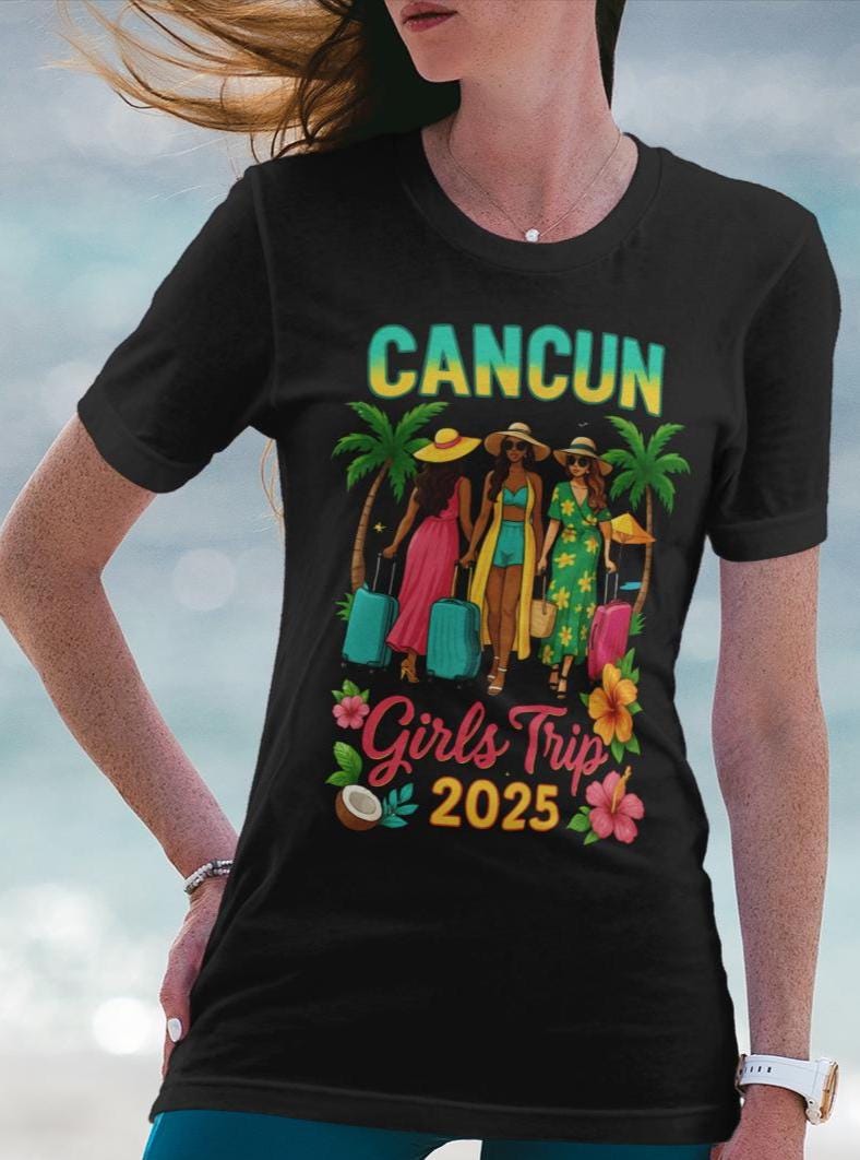 Cancun Girls Trip Shirt, Girls Vacation 2025, Tropical Travel Shirt, Matching Group Trip Shirt, Girls Trip Shirt, Cancun Vacation Trip