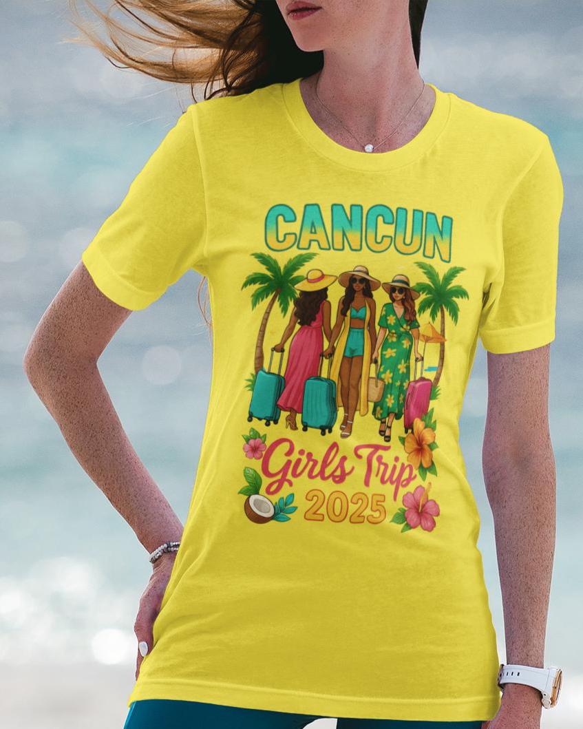 Cancun Girls Trip Shirt, Girls Vacation 2025, Tropical Travel Shirt, Matching Group Trip Shirt, Girls Trip Shirt, Cancun Vacation Trip
