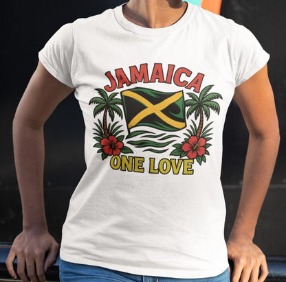 Jamaica Vacation Shirt, One Love Tropical T-Shirt, Group Trip Tee, Jamaican Flag, Palm Tree & Hibiscus Shirt, Jamaica TShirt, Jamaica Gift